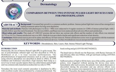 COMPARISON BETWEEN TWO INTENSE PULSED LIGHT DEVICES USED FOR PHOTOEPILATION