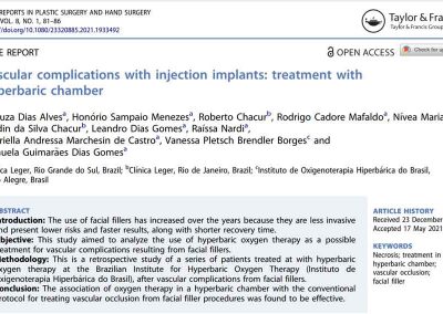 Complicações vasculares com implantes injetáveis: tratamento com câmara hiperbárica