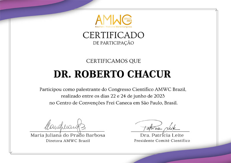 registro da participação do dr chacur no cpngresso amwc brasil 2023