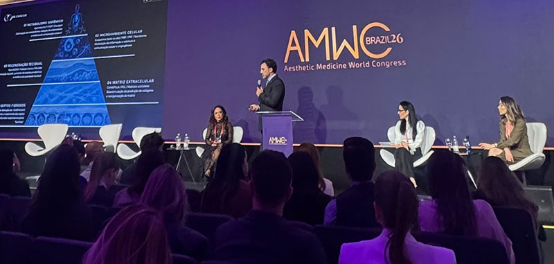 Dr Chacur speaker de tratamento da celulite no AMWC 2026 Brasil